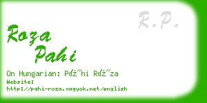 roza pahi business card